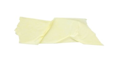 Maske bandı şeridi beyaz, üst görünümde izole