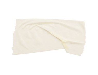 Maske bandı şeridi beyaz, üst görünümde izole