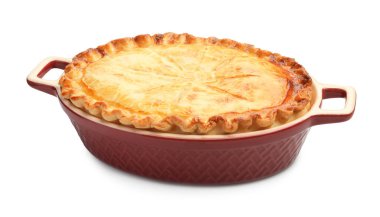 Beyaz üzerine izole edilmiş nefis ev yapımı turta.