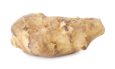 Taze Kudüs enginarı beyaza izole edilmiş. Kök sebze