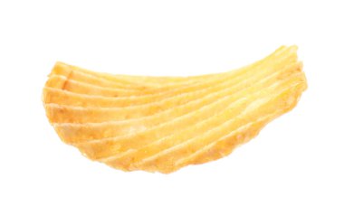 Havada izole edilmiş lezzetli bir patates cipsi.