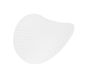 Bir adet yenilebilir pirinç kağıdı beyaz havada izole edilmiş.