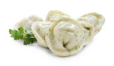 Beyaz baharatlı lezzetli hamur tatlısı.