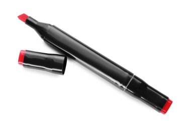 Bir çift taraflı işaret beyaz, üst görünümde izole