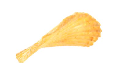 Havada izole edilmiş lezzetli bir patates cipsi.