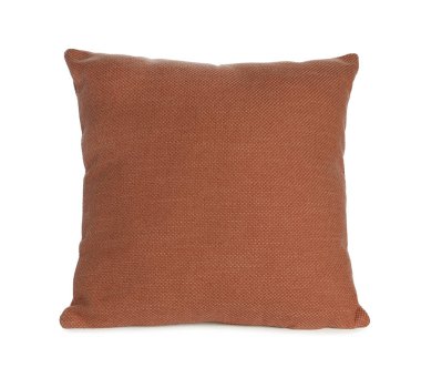 Kahverengi renkli yastık beyazda izole edilmiş.