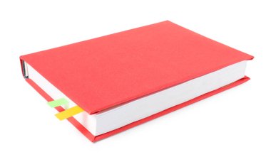 Beyazda izole edilmiş renkli sekmeleri olan kitap