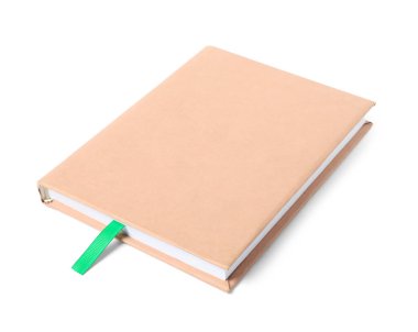 Beyaz üzerine izole edilmiş kurdele yer imi olan kitap