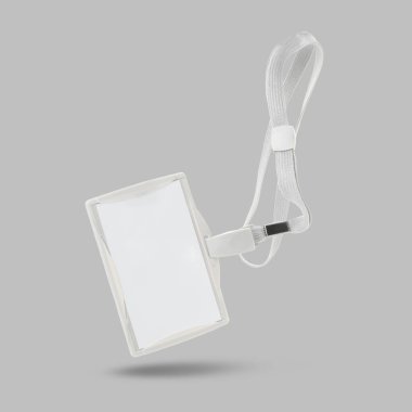 Gri arkaplanda boş rozet var. Tasarım için model