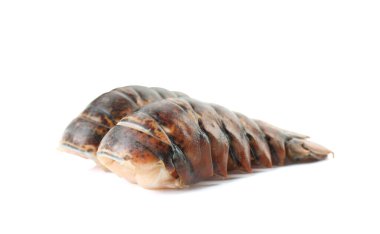 iki ham ıstakoz kuyrukları üzerinde beyaz izole