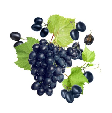 Beyaz arka planda taze üzümler