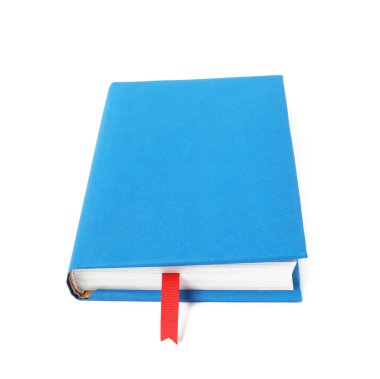 Beyaz üzerine izole edilmiş kurdele yer imi olan kitap