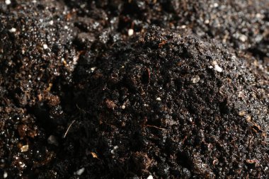 Arka plan olarak taze toprağın dokusu, yakın plan