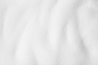 Arka plan olarak beyaz kabarık köpük, üst görünüm