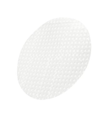 Bir adet yenilebilir pirinç kağıdı beyaz havada izole edilmiş.