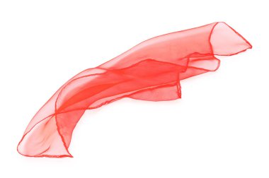 Bir adet şık mendil beyaza izole edilmiş, üstten.