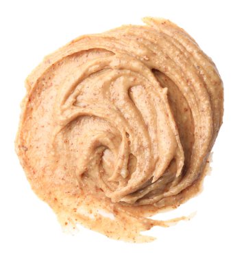 Beyaz manzaralı, lezzetli fındık ezmesi örneği.