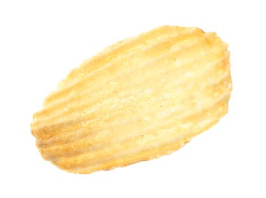 Havada izole edilmiş lezzetli bir patates cipsi.