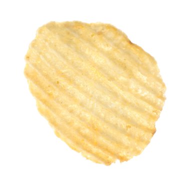 Havada izole edilmiş lezzetli bir patates cipsi.