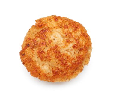 Lezzetli bir kavrulmuş köfte, beyaza izole edilmiş.