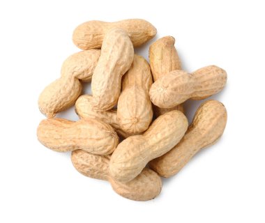 Kabuğu soyulmamış fıstık yığını, beyaz, üst manzara