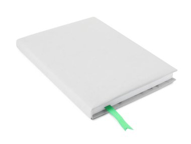 Beyaz üzerine izole edilmiş kurdele yer imi olan kitap