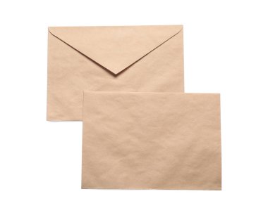 Zarflar beyaza izole edilmiş, üst manzara. Tasarım için model