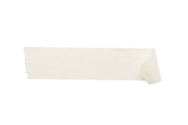 Maske bandı şeridi beyaz, üst görünümde izole