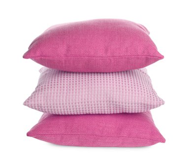 Kırmızılı yastıklar beyaza izole edilmiş