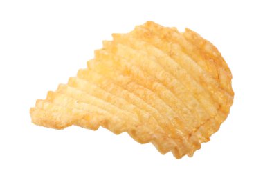 Havada izole edilmiş lezzetli bir patates cipsi.