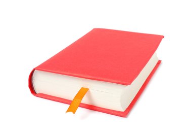 Beyaz üzerine izole edilmiş kurdele yer imi olan kitap