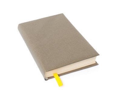 Beyaz üzerine izole edilmiş kurdele yer imi olan kitap