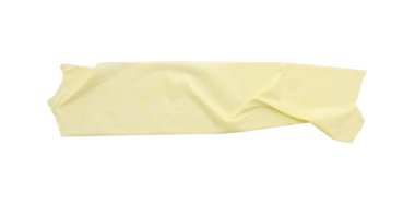 Maske bandı şeridi beyaz, üst görünümde izole