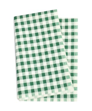 Bir kareli peçete beyaz, üst görünümde izole.