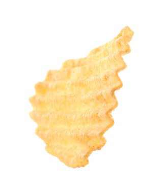 Havada izole edilmiş lezzetli bir patates cipsi.