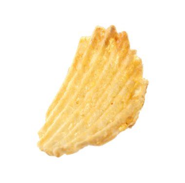 Havada izole edilmiş lezzetli bir patates cipsi.