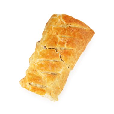 Lezzetli elmalı turta, beyaz manzarada izole.