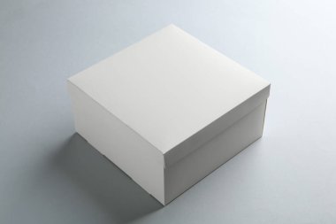Beyaz arka planda boş bir karton kutu. Tasarım için model