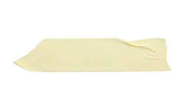 Maske bandı şeridi beyaz, üst görünümde izole