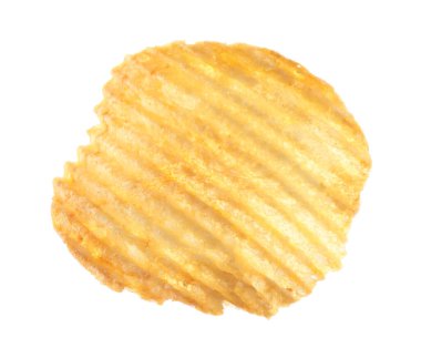 Havada izole edilmiş lezzetli bir patates cipsi.