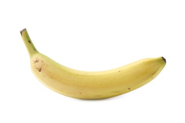 Olgun bir muz beyazda izole edilmiş.