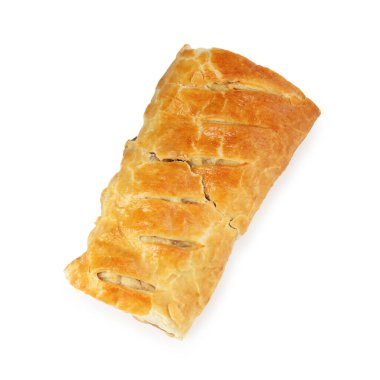 Lezzetli elmalı turta, beyaz manzarada izole.