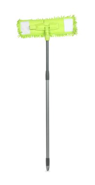 Mikrofiber paspas beyazda izole edilmiş. Temizlik ekipmanı