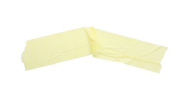 Maske bandı şeridi beyaz, üst görünümde izole