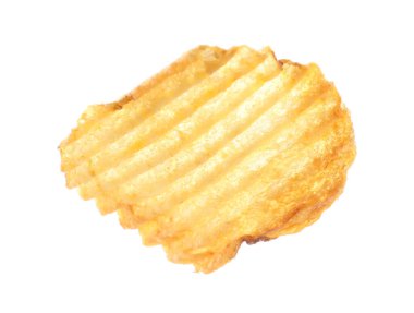 Havada izole edilmiş lezzetli bir patates cipsi.