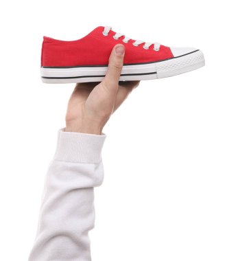 Beyaz sırt çantalı şık ayakkabılı adam, yakın plan.