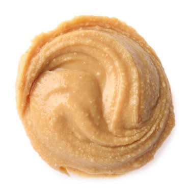 Beyaz manzaralı, lezzetli fındık ezmesi örneği.