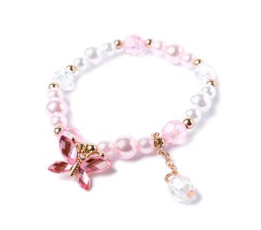 Cute bracelet isolated on white. Child's accessory