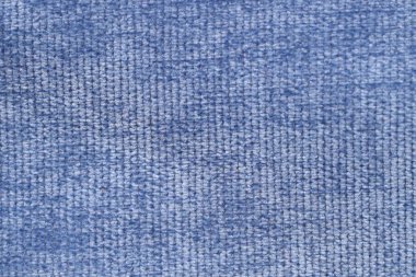 Texture of blue woven fabric as background, top view