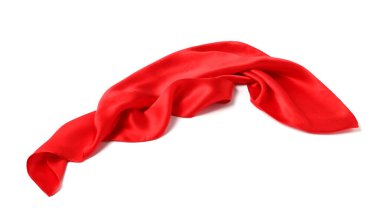 Beyaz üzerine izole edilmiş kırmızı bir mendil. Şık aksesuar